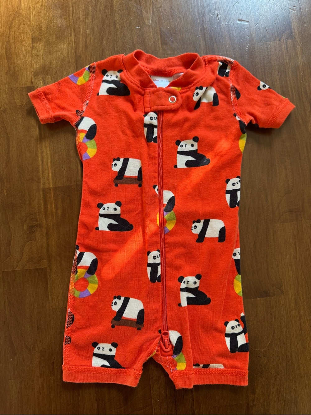 Hanna Andersson Red Panda Print One-Piece Romper